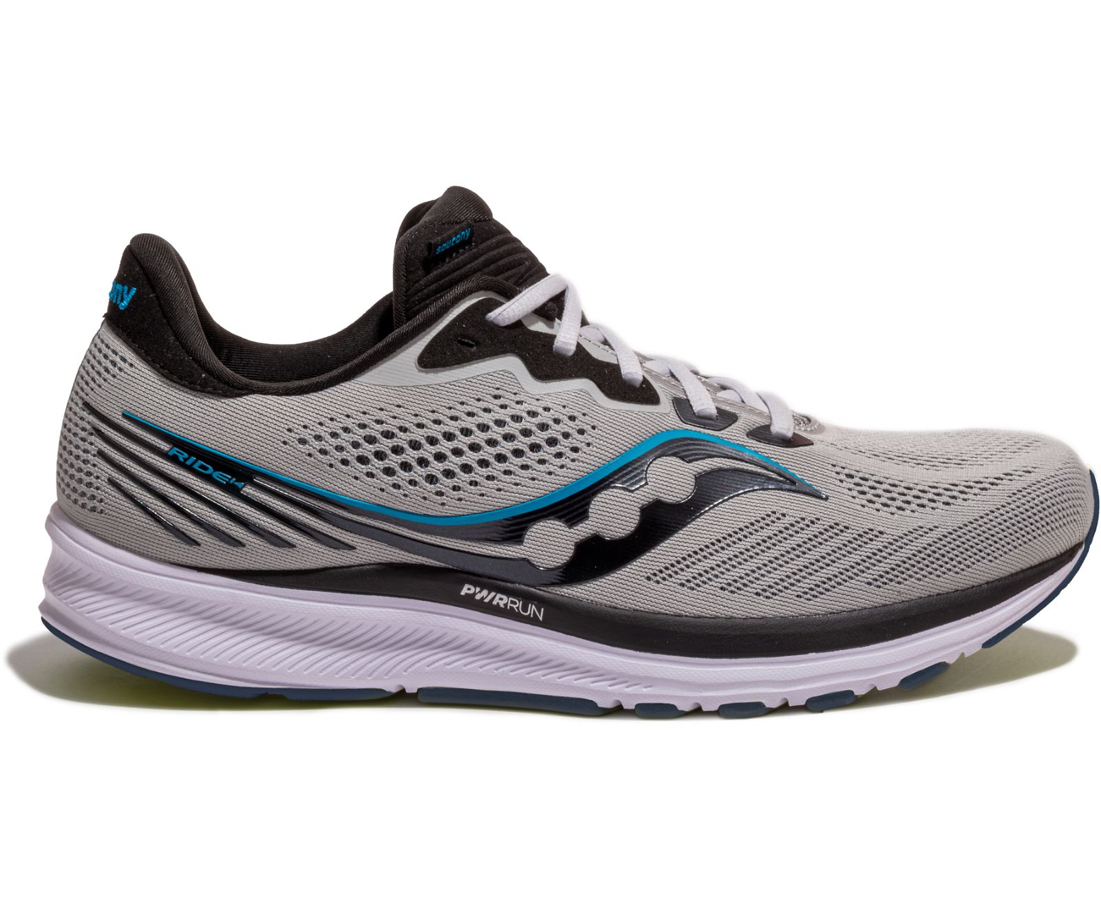 Tenis Para Correr Saucony Ride 14 Anchos Hombre Grises Negros | México 558SGLO